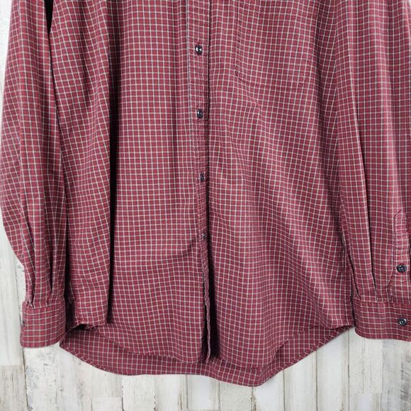 Tommy Hilfiger Plaid Button Down Shirt Maroon Size XL - Picture 7 of 10